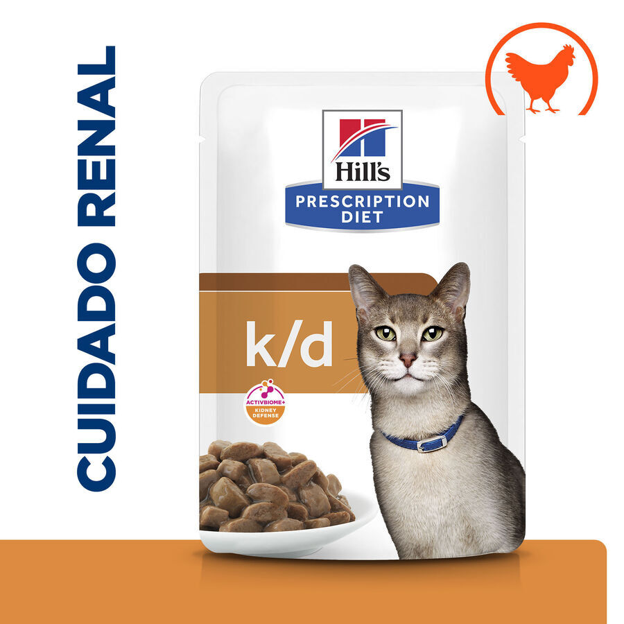 12 sobres x 85 g Hill's Prescription Diet Kidney Care k/d Pollo sobre para gatos, , large Imagen numero 2